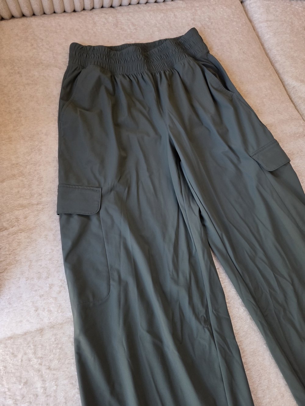 High Waisted Wide Leg SleekTech Cargo Pants